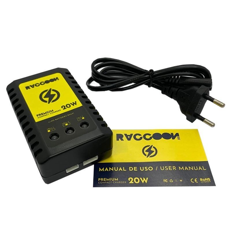 Carregador LiPo Compacto 20W [Raccoon] — Baterias & Carregadores — Airsoft Market PT