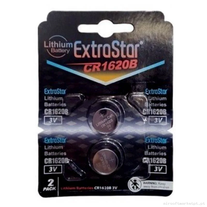Pilha Boton Cr1620 Extrastar Jcr1620b Pacote 2u — Baterias & Carregadores — Airsoft Market PT