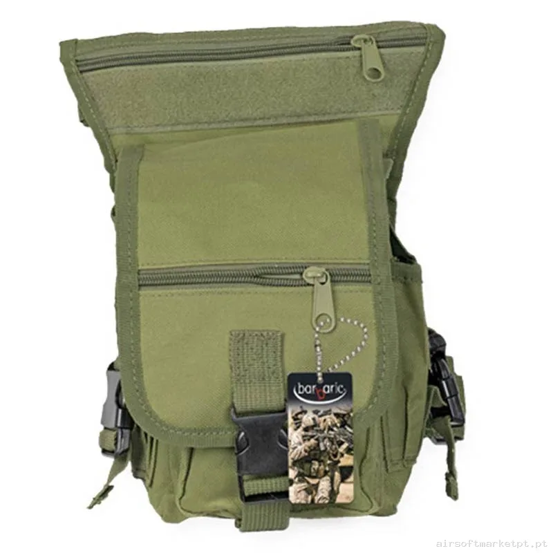 Riñonera Pernera Barbaric Nylon 600d 34898-Ve verde od — Gear Táctico — Airsoft Market PT