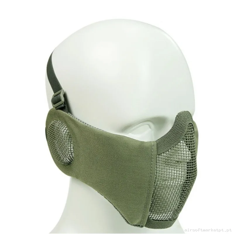 Máscara V Rejilla+Tela Orejeras Verde OD — Proteção Ocular & Facial — Airsoft Market PT