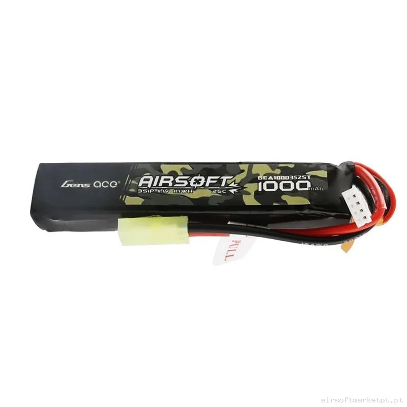 BATERIA LIPO GENS ACE 1000 MAH 25C 11.1V STICK TAMIYA — Baterias & Carregadores — Airsoft Market PT