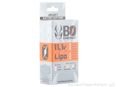 Batería LI-PO 11,1/1200 BO — Baterias & Carregadores — Airsoft Market PT