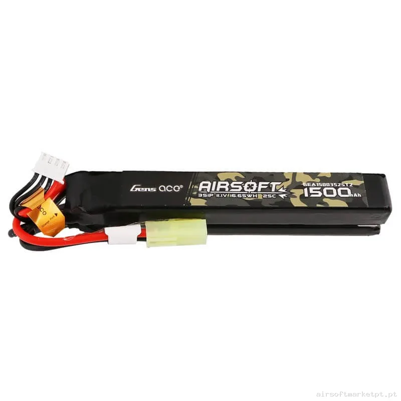 Bateria Lipo Nunchuk Dupla Gens Ace 1500mah 11.1v 25c — Baterias & Carregadores — Airsoft Market PT