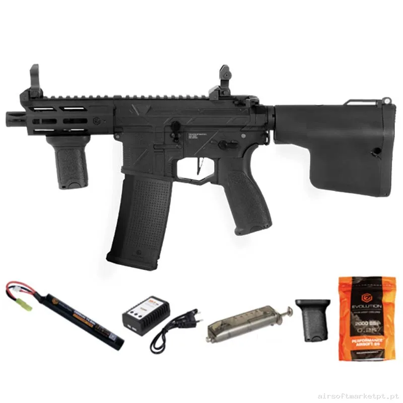 Réplica airsoft AEG M4 Evolution Ghost Xs Emr Ax Carbontech Combo preta — Rifles de Assalto (AR/M4/AK) — Airsoft Market PT
