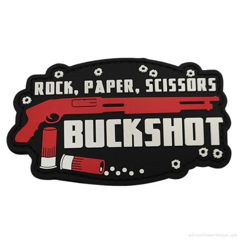Parche Goma Relieve Buckshot F229 preto — Patches & Decoração — Airsoft Market PT