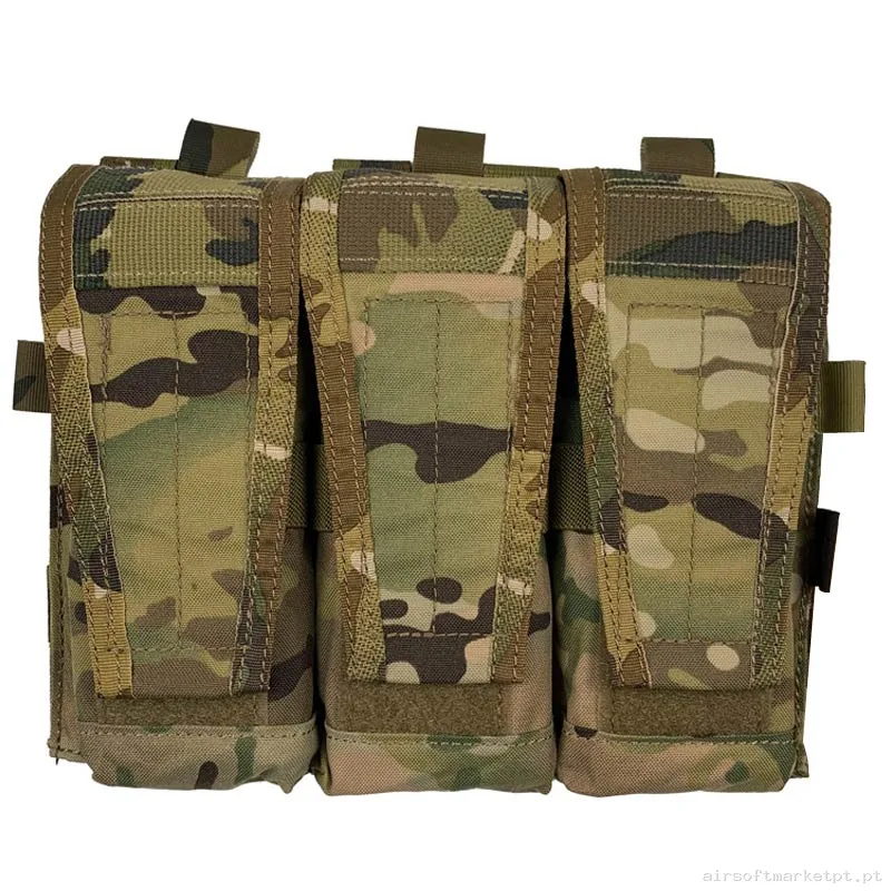 Pouch Magazine Pouch Triplo M4 Conquer Cvs Triplo Rifles Mag Pouch Estilo multicam — Coletes & Rigs — Airsoft Market PT