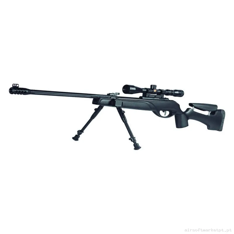 Airgun Gas Pistón 5.5mm Carabina Gamo HPA Storm Igt 24j com Mira telescópica 3-9X40 e Bipode negra — Rifles de Assalto (AR/M4/AK) — Airsoft Market PT