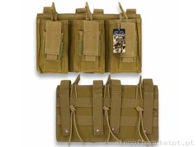 Coldre Magazine Triplo Barbaric Tan — Gear Táctico — Airsoft Market PT