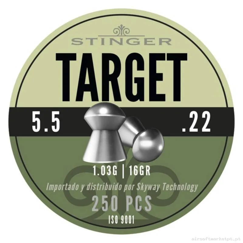 BBs Diábolo Punta Redondeada 5.5mm 1.03g Stinger Target 250u — Munição (BBs) — Airsoft Market PT