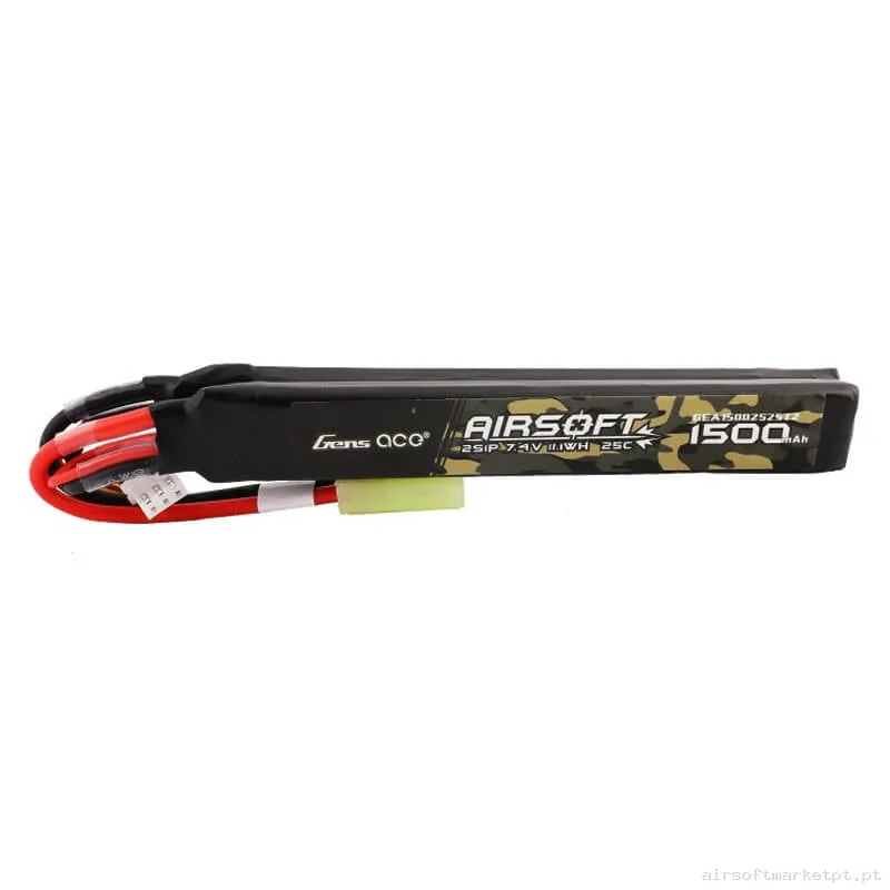 Bateria Lipo Nunchuk Duplo Gens Ace 1500mah 7.4v 25c — Baterias & Carregadores — Airsoft Market PT