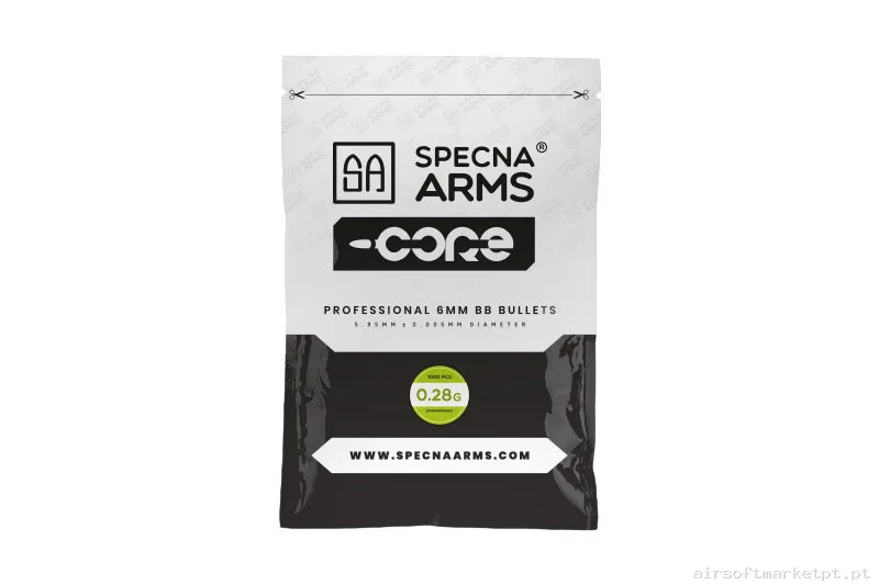 BBs Bio 0.28g Specna Arms Core 1000 BBs Brancas — Munição (BBs) — Airsoft Market PT