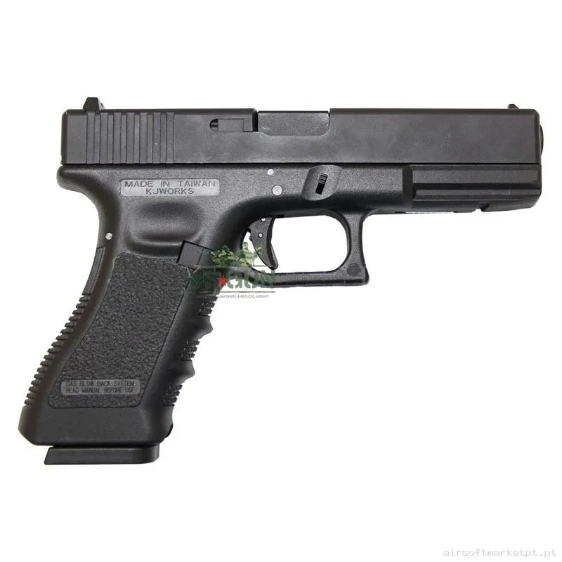 PISTOLA KP 17 Gas KJ Works Negra — Pistolas — Airsoft Market PT