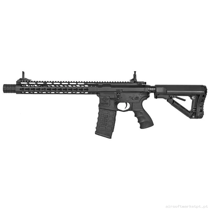 Réplica AEG M4 G&G Cm16 Wild Hog 12" preta — Rifles de Assalto (AR/M4/AK) — Airsoft Market PT