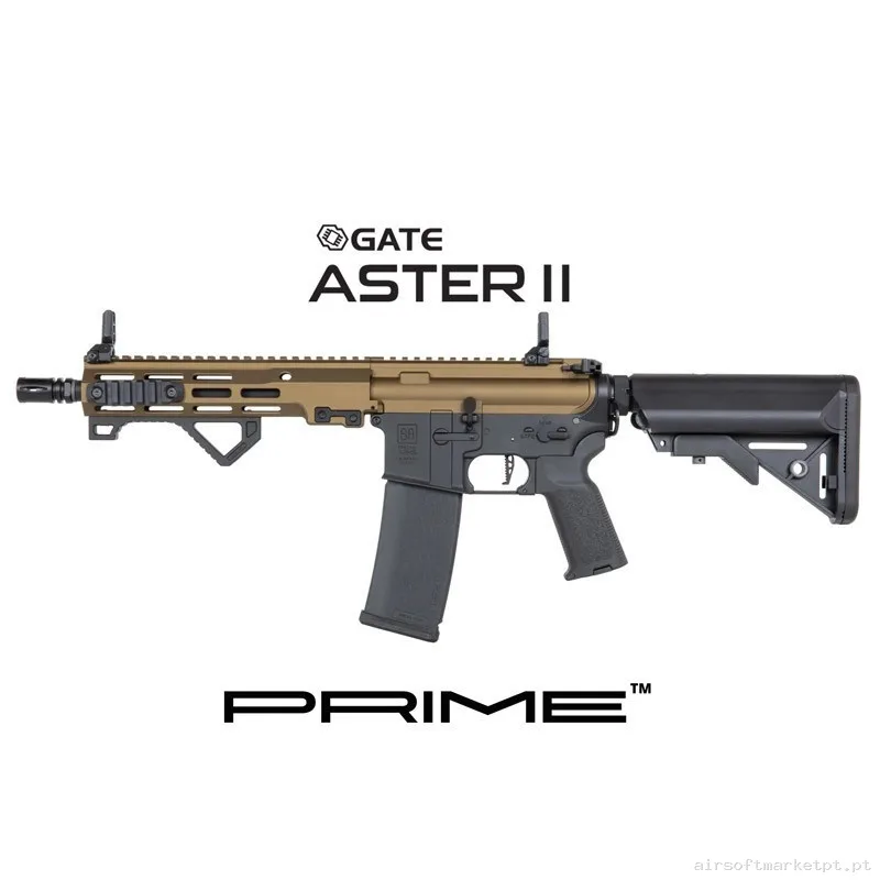 RÉPLICA AEG SA-P23 PRIME ASTER II MOTOR BRUSHLESS SPECNA ARMS NEGRA/BRONCE — Rifles de Assalto (AR/M4/AK) — Airsoft Market PT