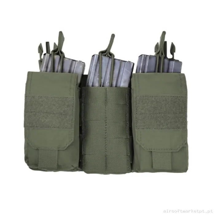 Pouch Magazine Pouch Triple M4/Ak Warrior Assault Open Top Dfp Mk1 verde od — Coletes & Rigs — Airsoft Market PT