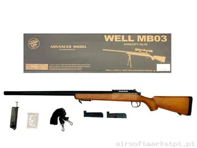 VSR-10 Bolt Action MB03 Well Acabamento Madeira Luneta — Snipers — Airsoft Market PT (foto 3)