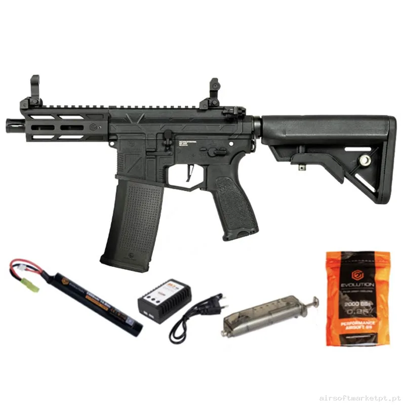 Réplica airsoft AEG M4 Evolution Ghost Xs Emr Carbontech Combo negra — Rifles de Assalto (AR/M4/AK) — Airsoft Market PT