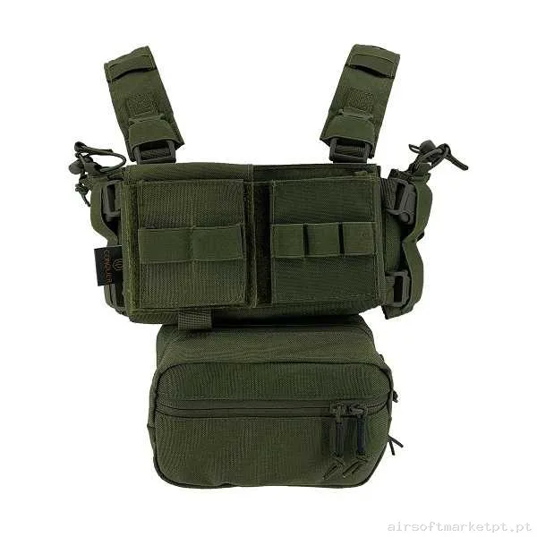Chaleco Chest Rig Conquer Mini Chest Rig verde od — Coletes & Rigs — Airsoft Market PT