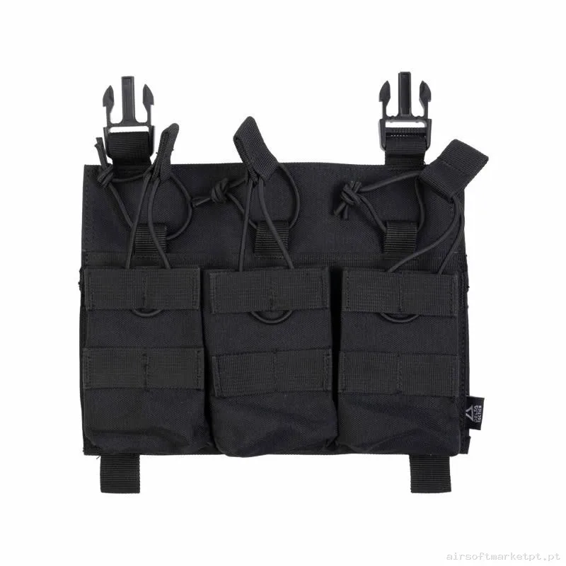 Pouch Magazine Pouch Triplo M4/Ak/G36 Delta Tactics Force Open Top Detachable preto — Coletes & Rigs — Airsoft Market PT
