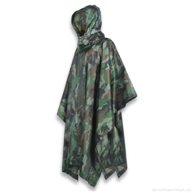 Poncho Impermeável Barbaric Camo Woodland — Vestuário (Fardas) — Airsoft Market PT