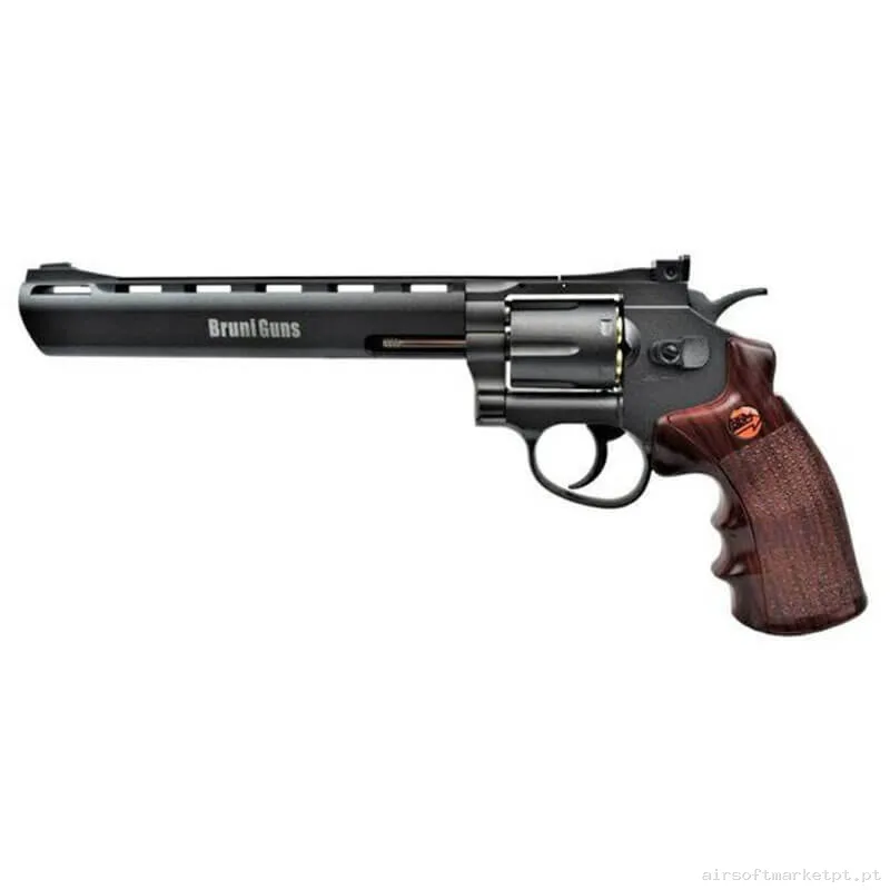 Airgun CO2 4.5mm Revólver Bruni 8" Full Metal BR-703B preto — Pistolas — Airsoft Market PT