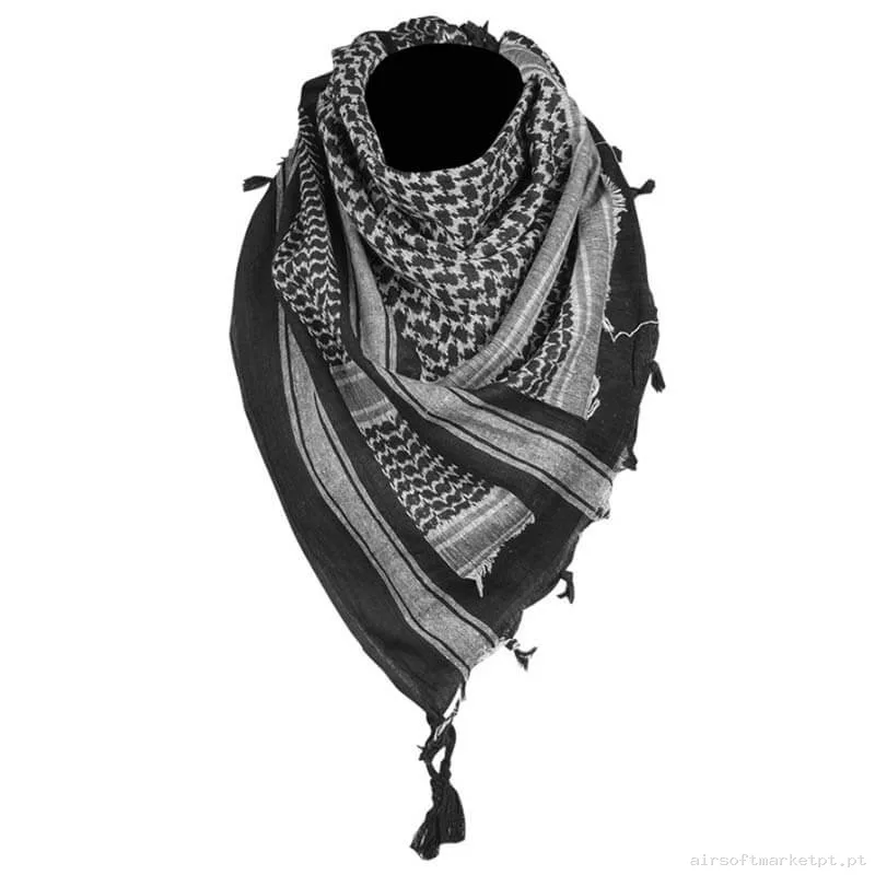 Lenço Tático Mil-Tec Palestino Shemagh preto/branco — Vestuário (Fardas) — Airsoft Market PT