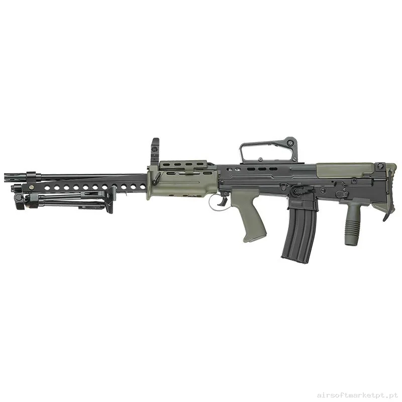 Réplica airsoft AEG L86 ICS L86 A2 Lsw preta/Verde Ranger — Support Guns (LMG) — Airsoft Market PT