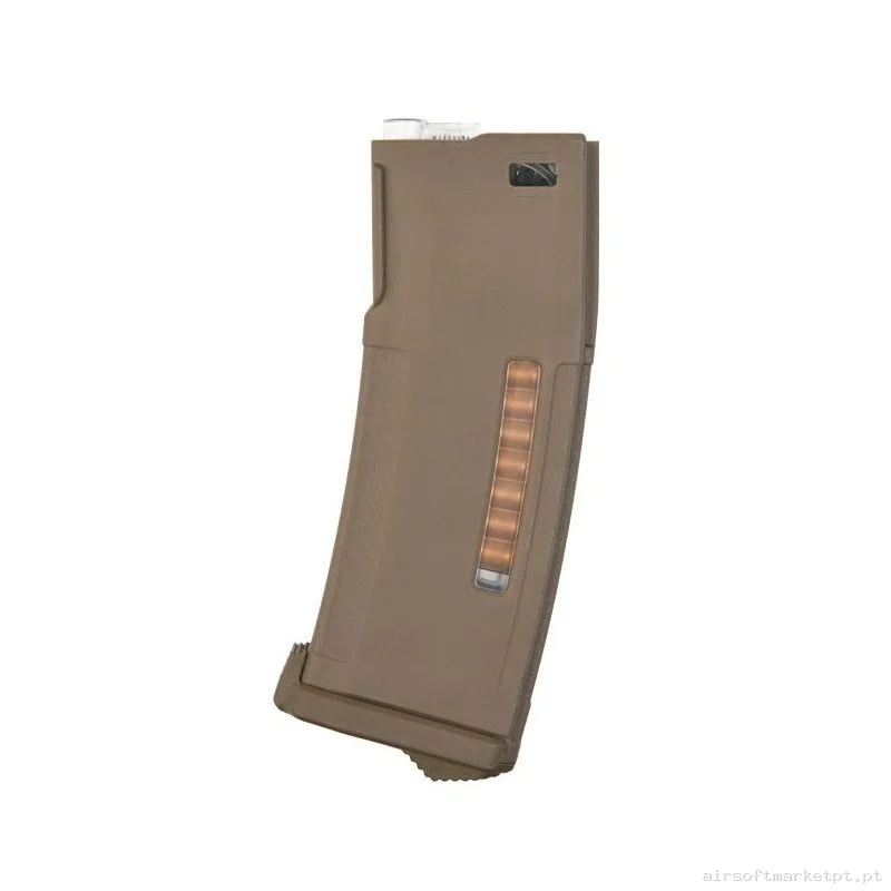 CARGADOR POLIMERO AEG M4 150 RDS BALAS TAN SAIGO DEFENSE — Carregadores / Magazines — Airsoft Market PT