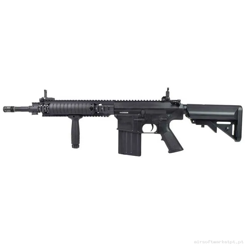 Réplica AEG DMR A&k Sr25k Full Metal negro — Rifles de Assalto (AR/M4/AK) — Airsoft Market PT