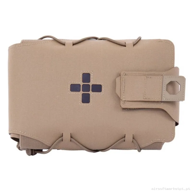 Pouch Médico Warrior Assault Laser Cut grande horizontal individual de primeiros socorros Ifak coyote tan — Coletes & Rigs — Airsoft Market PT