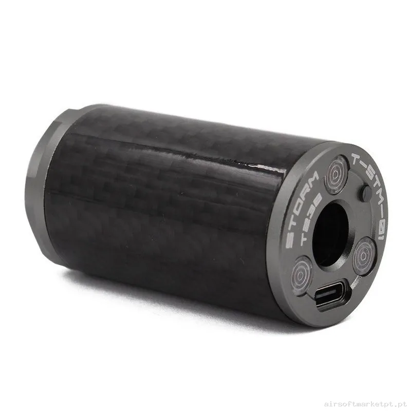 SILENCIADOR TRAZADOR CON FOGONAZO T238 STORM NEGRO — Lanternas & Lasers — Airsoft Market PT