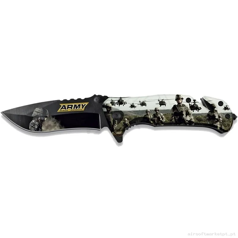 NAVAJA ALBAINOX ASISTIDA 8.2CM ARMY IMPRESION 3D — Ferramentas — Airsoft Market PT