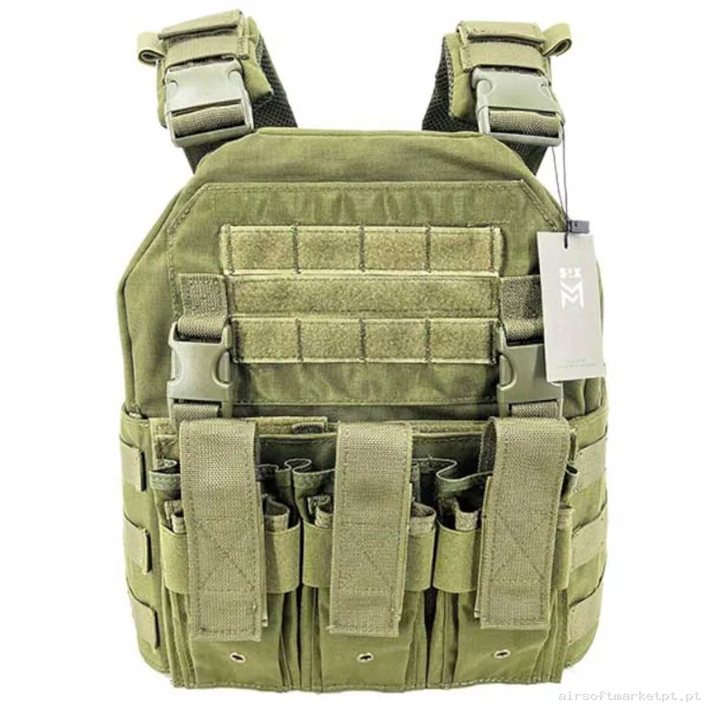 Colete Sixmm 036m verde od — Coletes & Rigs — Airsoft Market PT