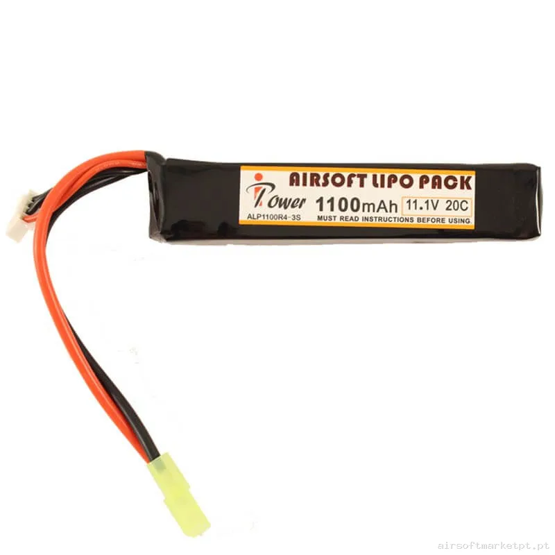 Bateria Lipo Stick Ipower 1100mah 11.1v 20c — Baterias & Carregadores — Airsoft Market PT