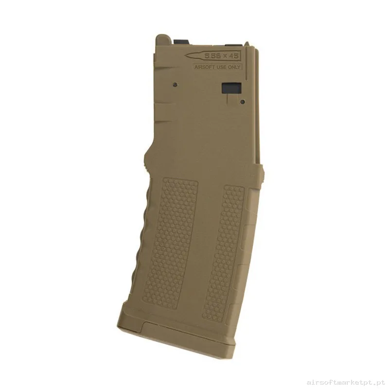 Cargador Centurion Secutor lowcap 35 bolas M4 GBB polímero y metal tan — Carregadores / Magazines — Airsoft Market PT