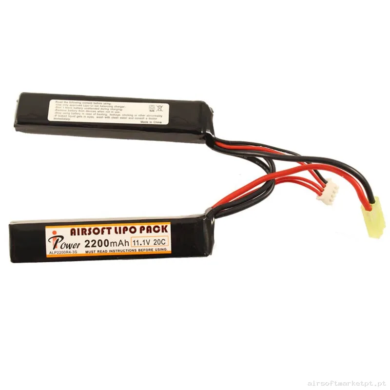 Bateria Lipo Nunchuk Duplo Ipower 2200mah 11.1v 20c — Baterias & Carregadores — Airsoft Market PT
