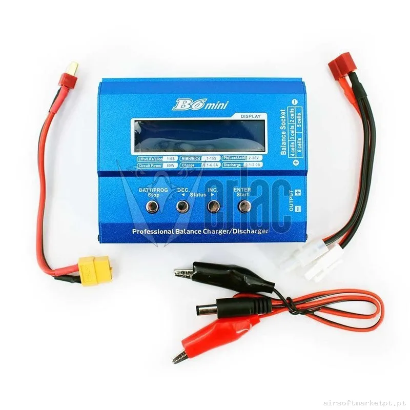 CARGADOR BATERIA IMAX B6 MINI BALANCEADOR LIPO-LIFE-NIMH 80W CON FUENTE DE ALIMENTACION — Baterias & Carregadores — Airsoft Market PT