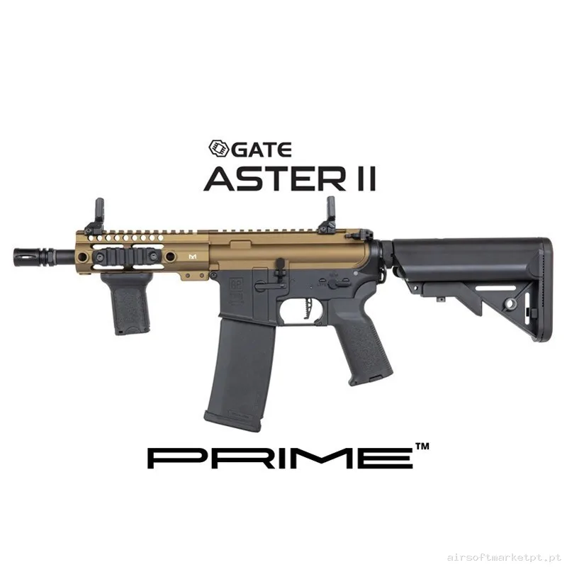 RÉPLICA AEG SA-P21 PRIME ASTER II MOTOR BRUSHLESS SPECNA ARMS NEGRA/BRONCE — Rifles de Assalto (AR/M4/AK) — Airsoft Market PT