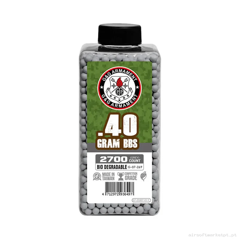 BBs Bio 0.40g G&G 2700 Bbs cinza — Munição (BBs) — Airsoft Market PT