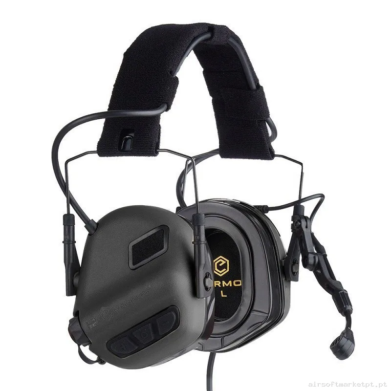 Earmor M32 Plus Mod4 Auriculares Tacticos Negro — Rádios & Comunicação — Airsoft Market PT