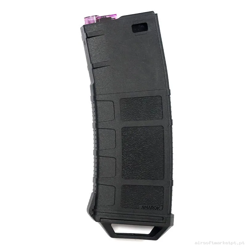 Magazine Réplica Midcap M4 Amarok Fast Feed B5 Polímero 250 Bbs negro/Magenta — Carregadores / Magazines — Airsoft Market PT
