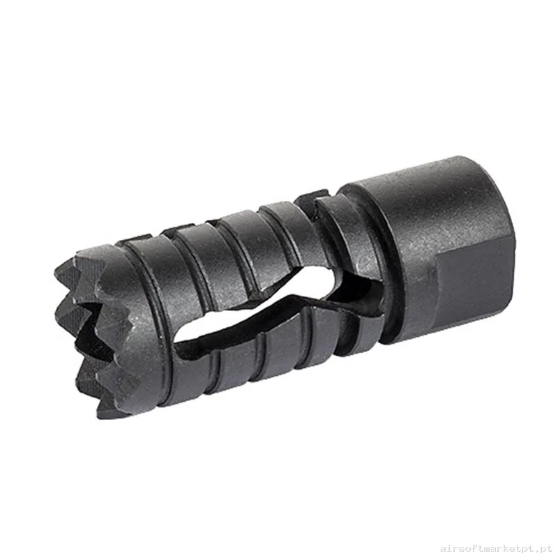 Externo Quebra-chamas Evolution CNC Steel Medieval Long Flash Hider negra — Acessórios & Componentes — Airsoft Market PT
