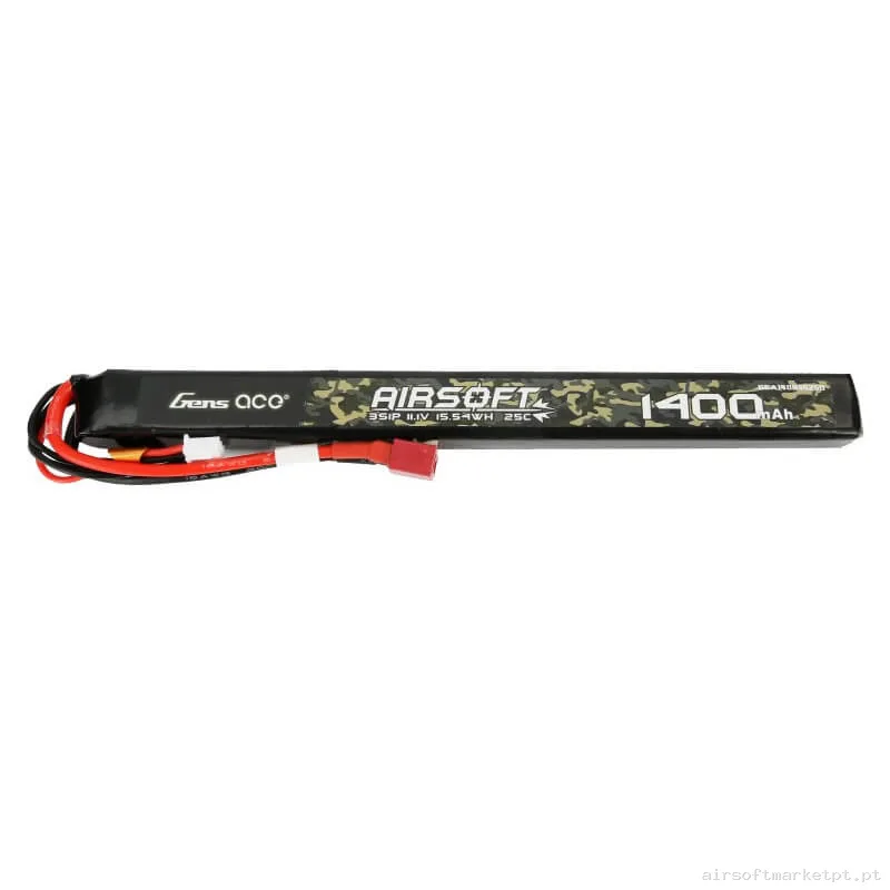 Bateria Lipo Stick Gens Ace Slim 1400mah 11.1v 25c (T-Plug) — Baterias & Carregadores — Airsoft Market PT