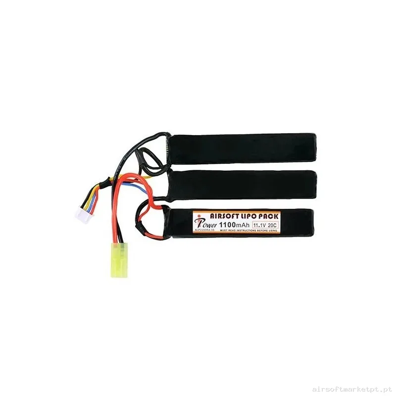BATERÍA LIPO IPOWER 11.1 V 1100 MAH 20C-40C - 3 MODULOS — Baterias & Carregadores — Airsoft Market PT
