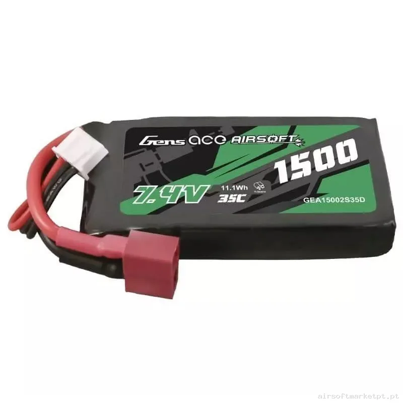 BATERÍA GENS ACE 7.4V 35C 1500MAH T-DEAN — Baterias & Carregadores — Airsoft Market PT