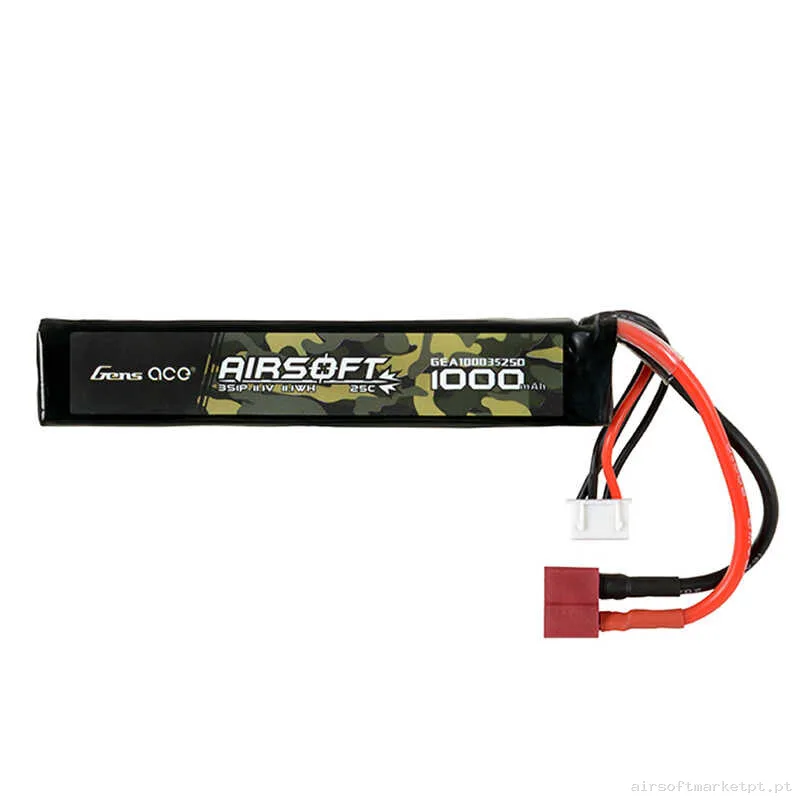 Bateria Lipo Stick Gens Ace 1000mah 11.1v 25c (T-Plug) — Baterias & Carregadores — Airsoft Market PT