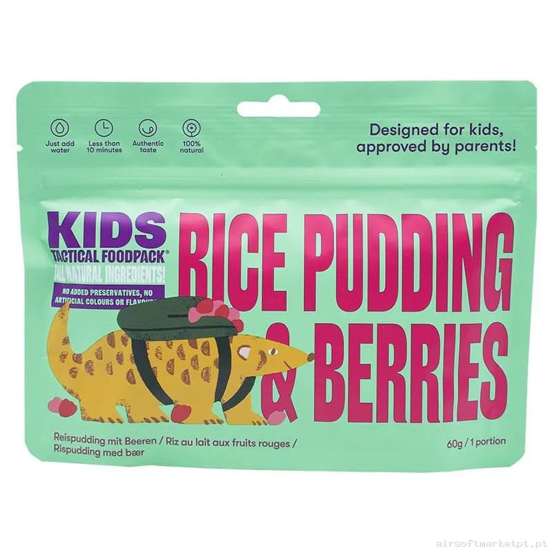 Alimento Infantil Tactical Foodpack Kids Café da Manhã Arroz com Leite e Framboesa (Vegetariano) — Outros — Airsoft Market PT
