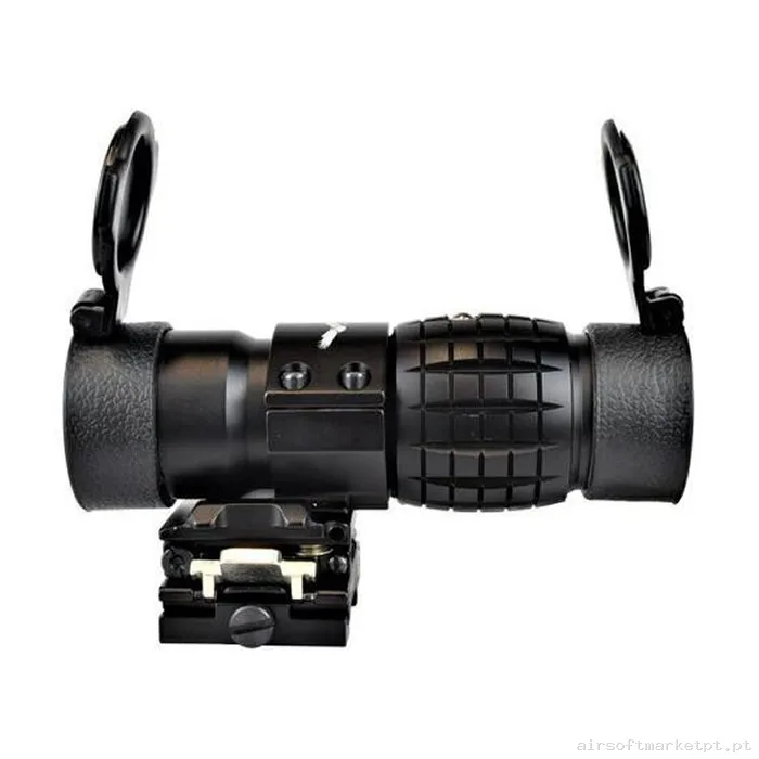 Mira telescópica Magnificador 3x Js Tactical JS-ZB3X Abatible preto — Miras & Ópticas — Airsoft Market PT