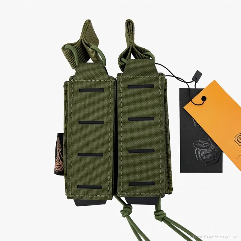 Pouch Doble Portacargador Pistola Conquer Corte Láser OD — Coletes & Rigs — Airsoft Market PT