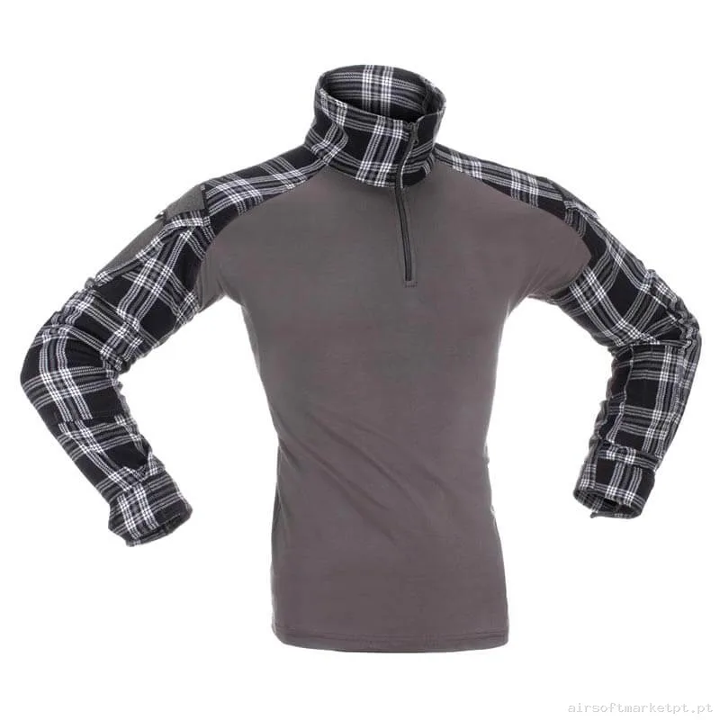Camiseta de Combate Invader Gear Flannel preta — Vestuário (Fardas) — Airsoft Market PT